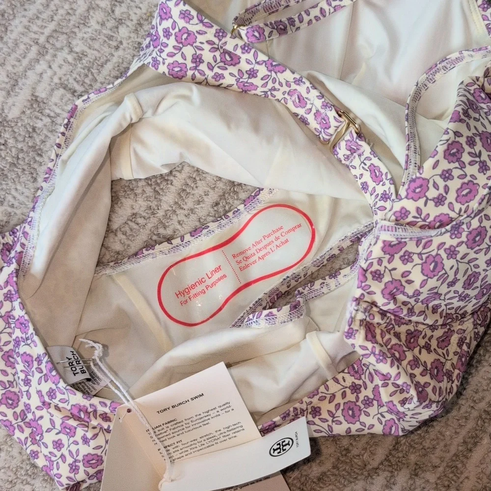 Tory Burch Purple Floral One Piece Swimsuit - Picture 8 of 11